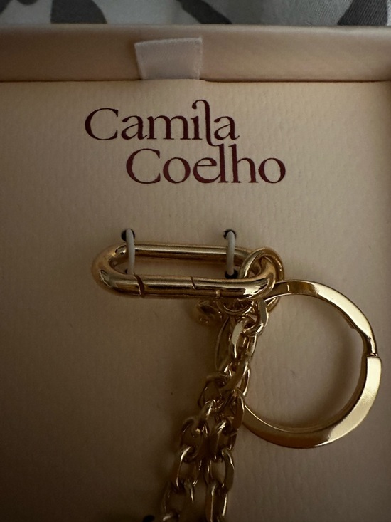 Camila Coelho Gold Chain Keyring with Carabiner Clip - Picture 3 of 5
